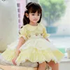 Robes de fille Mode Bébé Fille Princesse Coton Tutu Robe Enfant Espagnol Vintage Arc Dentelle Robe Lolita Fête Anniversaire Bébé Vêtements 1-5Y W0224