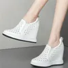Dress Shoes Oxfords Women Genuine Leather Wedges High Heel Pumps Female Summer Round Toe Platform Fashion Sneakers Casual