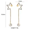 Stud Earrings 2023 Long Super Fairy Star Tassel Pearl Women's Light Luxury Temperament Fashion All-match Jewelry Gift Trend