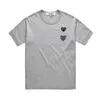 디자이너 티 남자 티셔츠 com des garcons 재생 작은 빨간 하트 짧은 슬리브 티셔츠 흰색 크기 xl