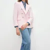 Женские костюмы Blazers Mxtin Женщины Осенняя мода Сплошная двойная грудь Blazers Vintage Slim Pockets Office Lady Suit