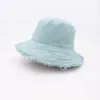 Femmes lavable coton large bord frangé disquette poisson chapeau blanc personnalisé seau chapeau df072