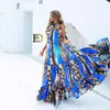 Casual Dresses 2023 summer dress neck hanging sleeveless printing loose swing sexy off-shoulder beach skirt T230303