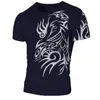 T-shirts pour hommes Style de mode été imprimé tatouage col rond T-shirt à manches courtes pour hommes