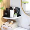 Bathroom Shelves ECOCO Triangular Corner Bathroom Shelf WallMounted Storage Rack Lotions Storage Kitchen Organizer For Bathroom Accessories 230303