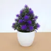 Dekorativa blommor mini simulerade plastblomma krukväxter kontor grön växt falska träd konstgjorda bonsai