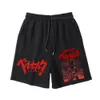 Men's Shorts Summer Casual Shorts Anime Berserk Short Pants Guts Griffith Printed Shorts Black Gray Streetwear Shorts Men Women Cropped Pants 230306