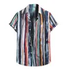 Men's T Shirts Men Shirt Cotton Short Sleeve Casual Stylish Top Geometric Street Wear Blouse Tops For Spring Autumn Button Baggy