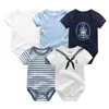 Jumpsuits 5PCSLot Baby Boys Clothes Unicorn Girls Clothing Bodysuits 012M born 100%Cotton Roupas de bebe 230303