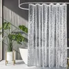 Shower Curtains 3D Shower Curtain Waterproof Mildew EVA Bath Curtains Modern Cobblestone Pattern Translucent Bathroom Curtain With Hooks 230303