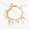 Anklety wielokolorowe Bohemian Gold Charm Koraliki Anklet Summer Beach Bransolet Bransoletka Biżuteria