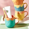 Tasses soucoupes dessin animé créatif pour enfants fraise rince-bouche tasse étudiant dortoir plastique maison mignon couleur brossage