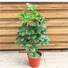 Fleurs Décoratives 70CM 18 Feuilles Plantes De Banian Artificielles En Plastique Palmier Poignée Vert Faux Branche Jardin Salon El Bureau Maison