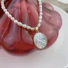 Подвесные ожерелья пресноводные жемчужные бусинки Чокеры для женщин 2023 Натуральная оболочка Святая Дева Мария Гуадалупе религиозная медаль