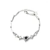Charm Bracelets 925 Sterling Silver Noble Fashion Heart-Shaped Bracelet I Love You Memory Hand Jewelry Valentine's Day Gift