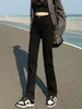 سراويل جينز للسيدات Syiwidii ​​جينز مستقيم امرأة عالية الخصر تمتد القطن الدنيم Khaki سراويل خمر الشارع الشارع براون Y2K الجينز أنثى 230306