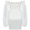 Lässige Kleider 2023 Babatique Sommerankunft von Schulter Chiffon Boned Kleid Bodycon Weiße sexy Frauen Party Vestidos Club