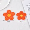 Stickande blommor broderi lappar Syuppfattningar hand virkade godisblommor Syr på lapp Applique Diy kläder hatt pannband