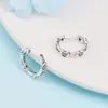 925 Sterling Silver Hoop Earrings Radiant Sparkling Hearts Earrings Fits European Pandora Style Jewelry Fashion Earrings