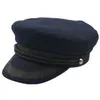 Шариковые кепки Темно-синяя кепка большого размера с маленькой головой, плоская шляпа, фетровая армейская шляпа, мужская шерстяная шляпа с большой костью, военные кепки больших размеров 52-55 см, 55-57 см, 58-60 см, 60-63 см 230306