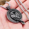 Pendant Necklaces Vintage Nordic Odin Crow For Men Stainless Steel Viking Celtic Knot Necklace Runes Amulet Jewelry Gift Drop