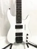 Hoogwaardige witte 4 string Headless Electric Bass gesloten ophalen zwarte hardware