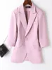 Two Piece Dress Women's Office Suit Pink office Ladies Blazer And Skirt 2 Piece Set Thin Jacket Skirt Separetely Work Uniform Business Work Wear 230306