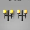 Wall Lamps American Loft StyIe Industrial Lamp Vintage LED Retro Lights Iron Sconce 2 Heads Marble Antique Home Lighting Fixture