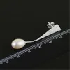 Mankiet uszy Lotus zabawa prawdziwy 925 Sterling Srebrny Naturalne kolczyki perłowe ręcznie robione drobne biżuterię Trójkąt woda kropla Kolczyki dla kobiet 230306