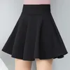 Skirts Spring Autumn Women Skirt Knitting Woolen Midi Ladies High Waist Casual Pleated Elastic Flared Womens