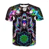 Heren t shirts mode hiphop t-shirt mannen en vrouwen meditatie 3D printen kleurrijke kleding trendy straat korte mouwen feestkamperentoppen met korte mouwen