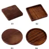 Tapetes de mesa ZL 1 Uds posavasos de madera de nogal duraderos manteles individuales decoración cuadrado redondo resistente al calor estera de bebida hogar té taza de café Pad