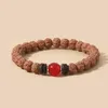 Strand Rttoas 6MM Original Rudraksha Bracelet Pour Femmes Pierre Naturelle Onyx Rouge Oeil De Tigre Méditation Mala Perle Bracelets Prière Bijoux