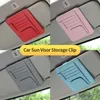 Uppdatera bil Sun Visor Organizer Multi-Pocket Auto Interiör Tillbehör Pocke Organizer Car Document Storage Pouch Pen Holder