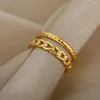 Bröllopsringar Kpop Goth Geometric For Women Girls Open Cuff Finger Ring Justerbart festförlovning Vintage Jewelry Gift Anel