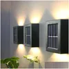 Led Strings Solar Lamps Light Outdoor Fence Deck Lights Waterproof Matic Decorative Wall For Garden Patio Stairs Yard Drop Delivery Dhg7C