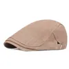 Berets Brand Peaky Blinders Beret Man Spring Summer Flat Cap Vintage Solid Casual Sboy British Style Duck Hats For Men Beige