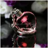 Partybevorzugung 1 Stück Platz Romantisches Herz Kristall Rose Blume LED-Licht Charme Schlüsselanhänger Schlüsselanhänger Schönes kleines Geschenk für 239P Drop De Dhqsr