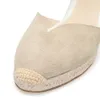 Sandaler 5-9 cm Sandalias Mujer Promotion äkta ankel-wrap Sandaler Sapatos Mulher Wedge Heel Shoes For Stworted Toe Wedges Ladies 230306