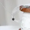 Подвесные ожерелья снежинка Рождественское ожерелье для женщин, сияющие цирконы из нержавеющей стали, украшения золотой серебряный цвет розовый подарок GN411