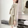 Tvådelad klänning veckad liten kjol Twopiece Set 2023 Spring och Autumn Style Small Fragrance Fashion Suit Women 230306