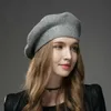 Beanieskull Caps Women's Hat Fashion Solid Color Wool Knitted Berets with Rhinestones Ladies Beanie Beret Black Wine Red Cap