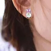 Hoop Earrings Cute Ms.'s Cartoon Pendant Rose Stud Heart Clip On