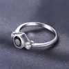 Pierścienie klastrowe Jewelrypalace 1ct Naturalny czarny spinel 925 SREBRIN SREBRODY 3 Kamienne Pierścionek zaręczynowy dla kobiecej przyjęcia weselny Nowy przybycie L230306