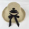 Wide Brim Hats Large Sun Hat Straw For Women Bow Tie Ribbon Decoration Floppy Summer Folding Beach Caps Bucket Female