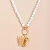 Подвесные ожерелья женщины ювелирные украшения ретро -свитер цепь персикового сердца ожерелье сердца