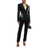 Designer Fashion Runway Suit Set Women's Slim Fit Single Button Jacket Slim Fit Only Coat