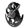 壁の時計パーソナライズされたカスタムネーム犬クリエイティブLP LEDライトアニマルレコードレコードは恋人向けの手作りの贈り物