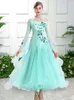 Stage Wear Standard Ballroom Waltz Dress Women Tango Foxtrot Dance Dresses 4 Color Modern Costume Competition