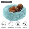 Kattsängar 29Long Plush Pet Dog Bed Bosatt Donut Cuddler Round Kennel Soft Washable and Cushion Winter Warm Soffa